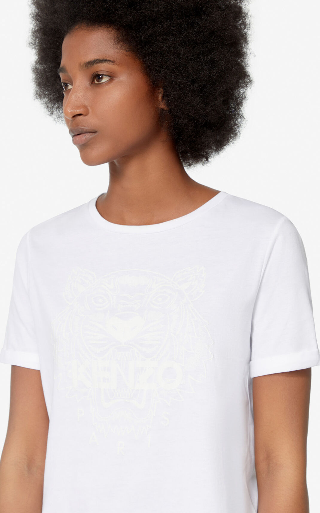 Kenzo Iridescent Tiger Camisetas Mujer Blancas | 6295781-BU